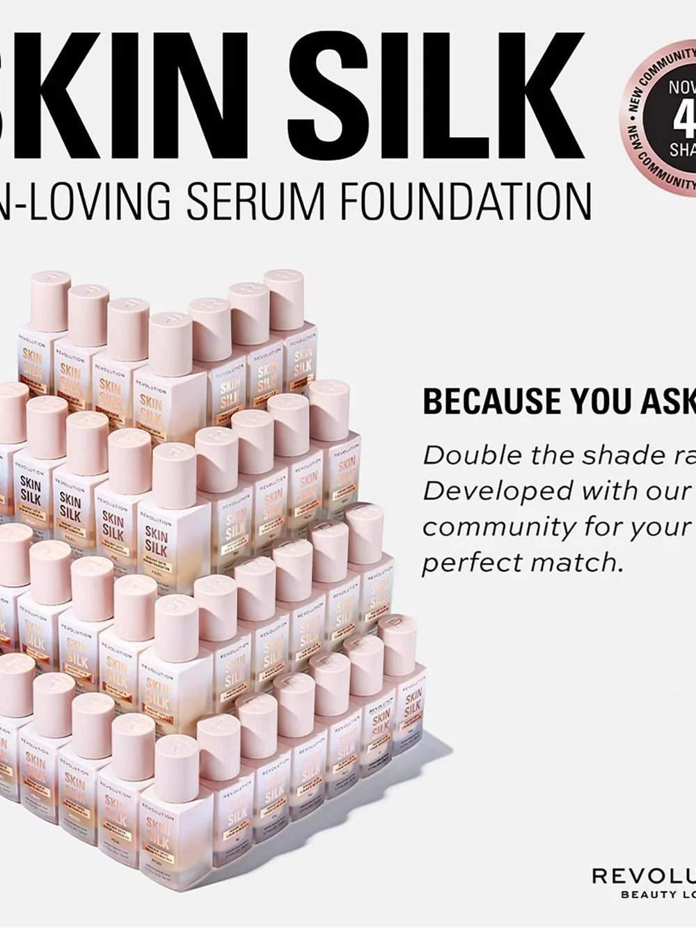 Revolution Skin Silk Radiant Satin Serum Foundation - Cream (F6N)